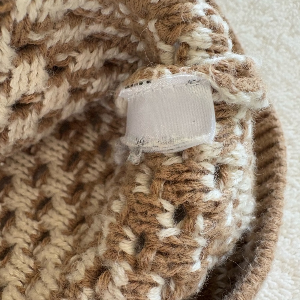GAP Cream and Brown Crocheted Knit Tank Sweater - Picture 3 of 5